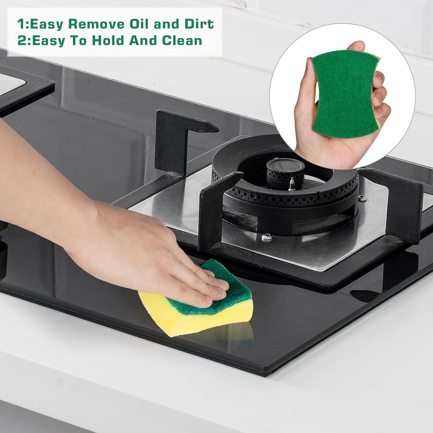 300 Pack Kitchen Cleaning Sponges, Eco Non-Scratch for Dish,Scrub Sponges