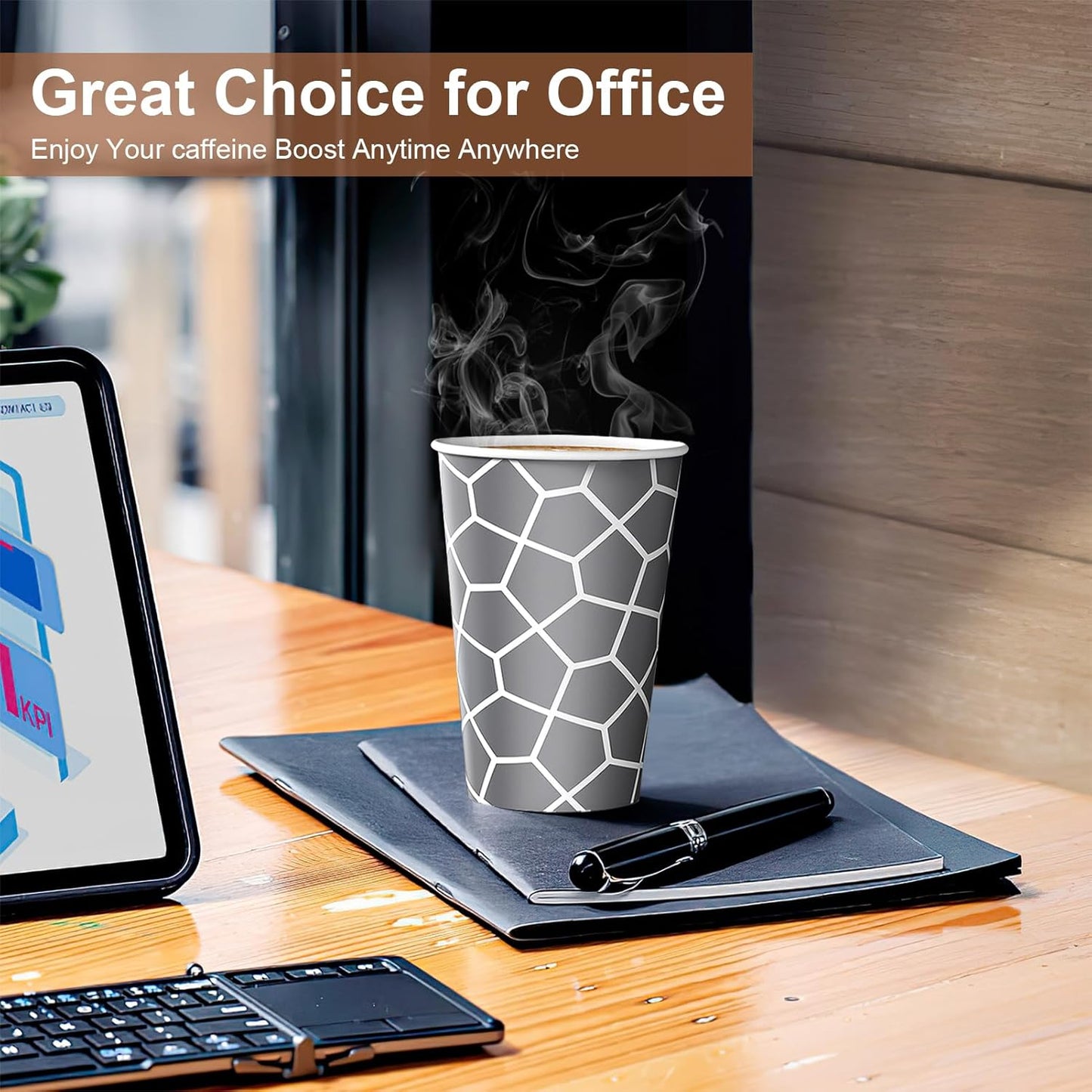 Coffee Cups 12 oz Paper Cups 240 Pack, Disposable Coffee Cups 12 oz Hot Cup, Disposable Cups Paper Insulated Cup for Cold Hot Drinks