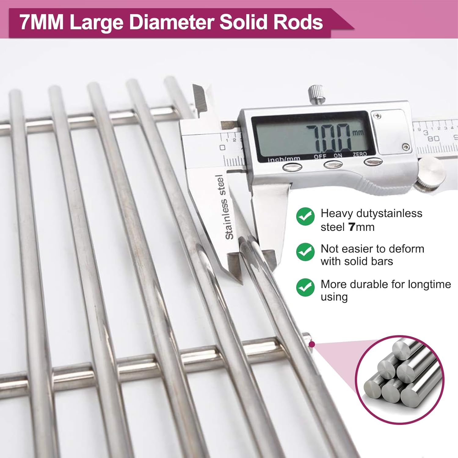 7637 Grid Grates 7635 Stainless Steel Flavorizer Bar with Burner for Weber Replacement for Spirit 200 Series, Spirit E-210, Spirit S-210 Spirit E-220, Spirit S-220 Gas Grills