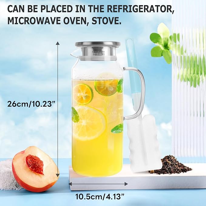 Yirilan Glass Pitcher, 2 Liter Water Pitcher - Image 2