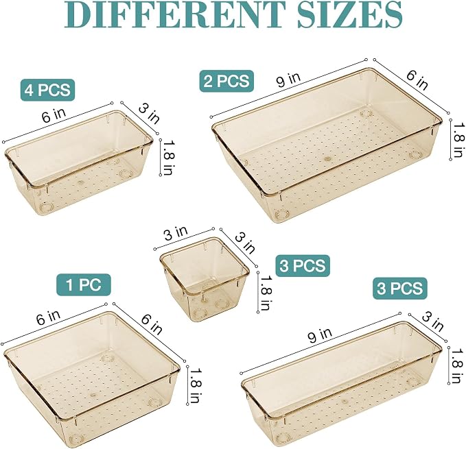 StorMiracle 13 PCS Drawer Organizer Set, 5 Varied Size Bathroom and kitchen - Image 2