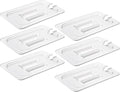CURTA 6 Pack NSF Notched Food Pan Cover, 1/4 Size Clear Polycarbonate Lid by CURTA