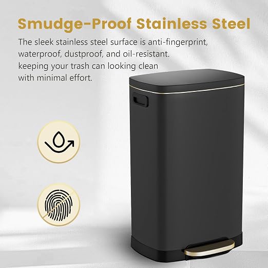 ELPHECO Kitchen Trash Can with Lid Soft Close, 13 Gallon / 50L Stainless Steel - Image 5