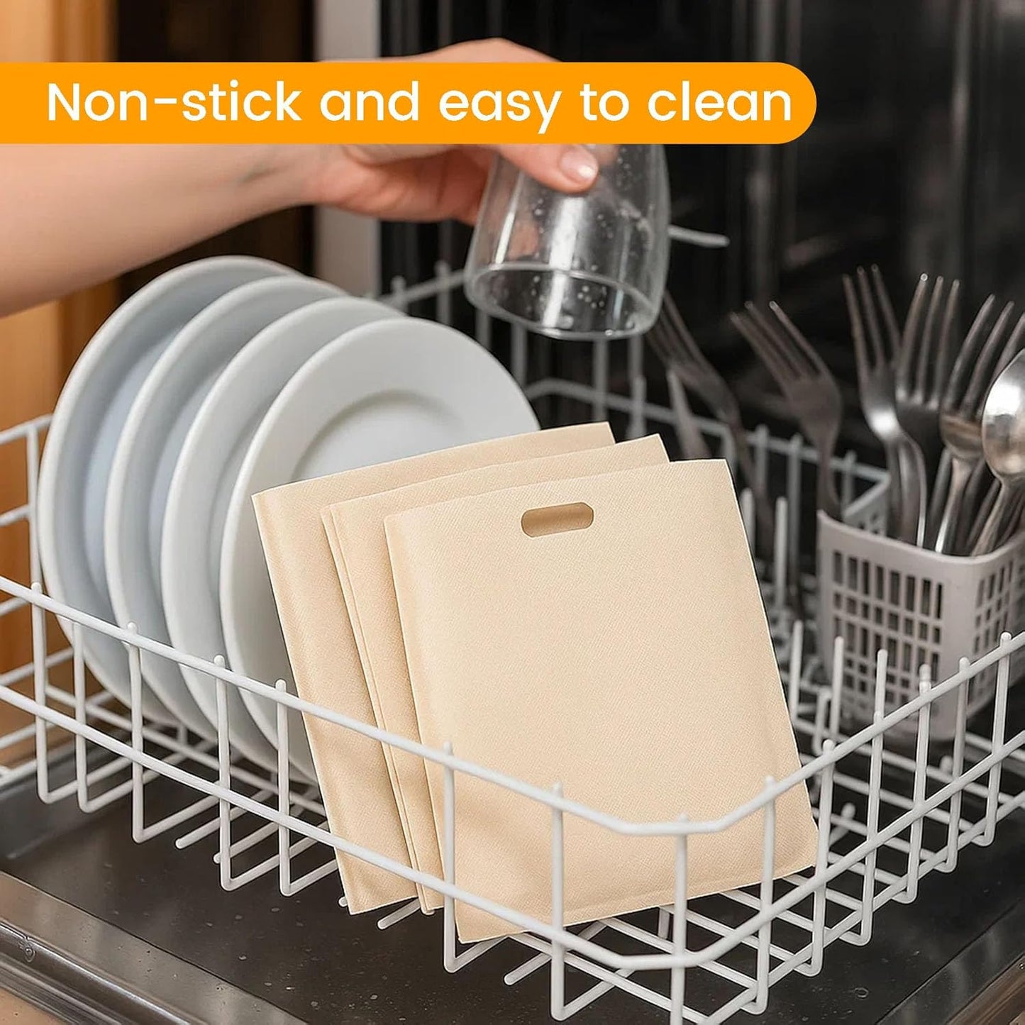 VGOODALL 24 Pack Reusable Toaster Bags, 3 Sizes Grilled Cheese Bags Non Stick Heat Resistant Easy to Clean for Toast Panini Cheese Sandwiches