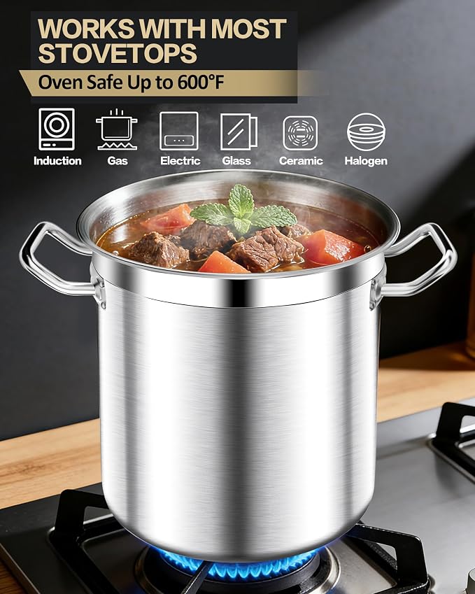 STOCKPOT 50 Quart Stainless Steel Stock Pot - Image 4