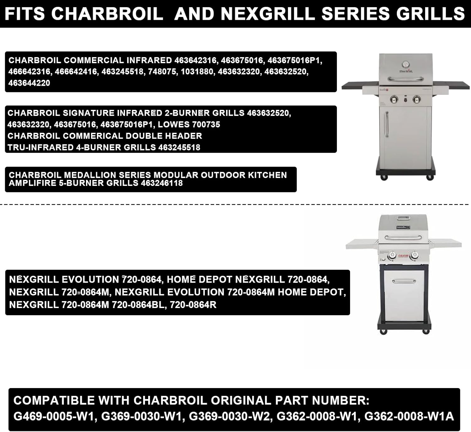 G369-0030-W2 Grill Grates 17 x 8 3/4'' for Charbroil TRU-Infrared 2 Burner Replacement Parts 463675016P1 463644220 463632320 463644220 463675016 463642316 463630021 463660421 463655621 G362-0008-W1