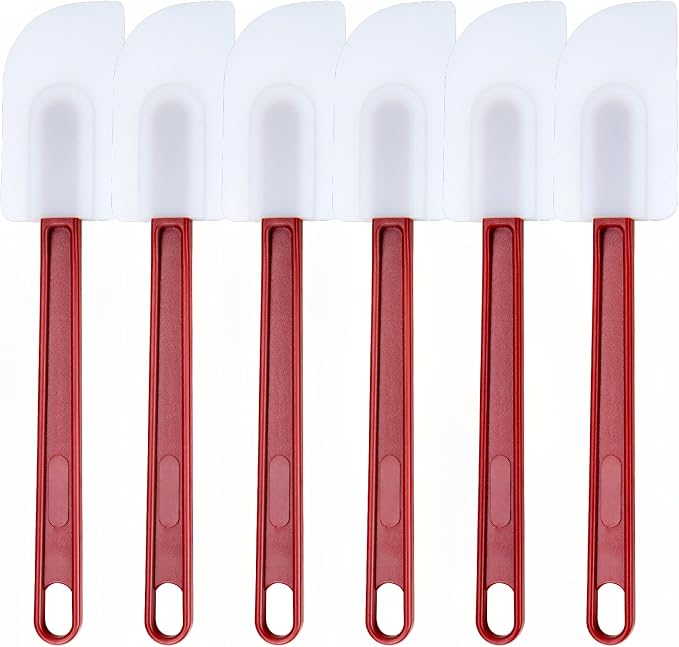 6 Pcs Commerical Rubber Spatula, 9.5-Inch Silicone Rubber Spatula Set High Heat by Heffiso+Silicone+Utensils