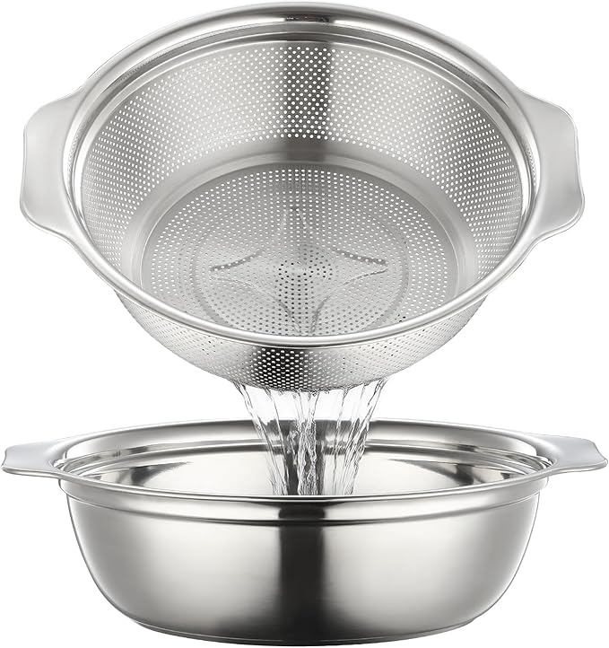 Stainless Steel Colander for Kitchen 2-Quart, Strainer Microporous by Unknown
