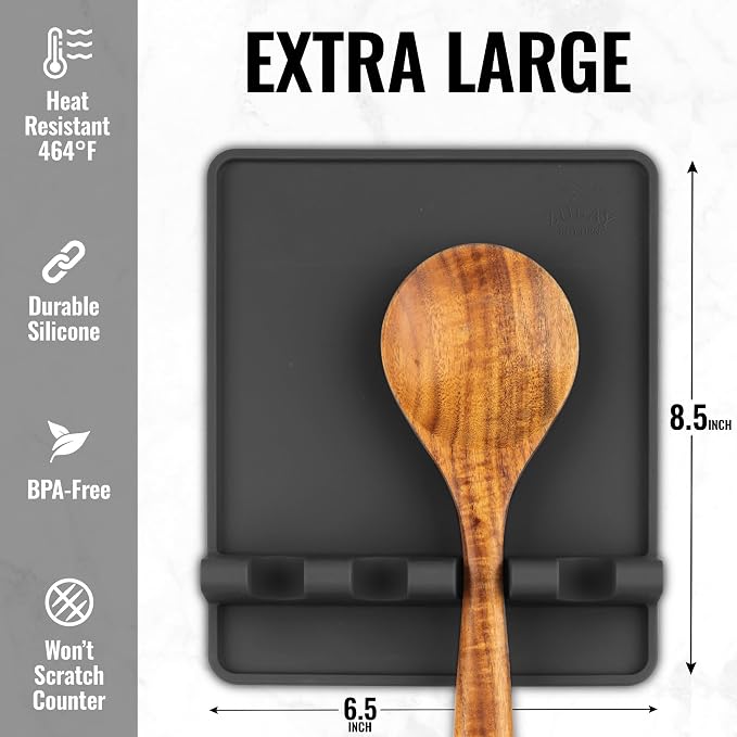 Zulay Kitchen Extra Large Silicone Utensil Rest - Image 3