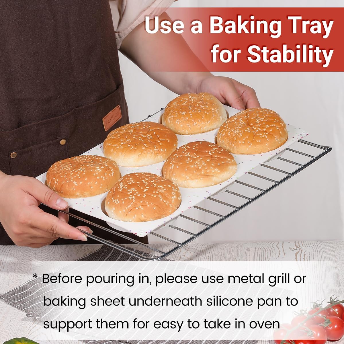 CAKETIME 4 Inch Muffin Top Pans Non Stick, Jumbo Silicone Egg Molds for Breakfast Sandwiches Round Baking Pan for Oven English Muffins, Whoopie Pies, Corn Bread, Egg Bites, Tarts 3 Pack