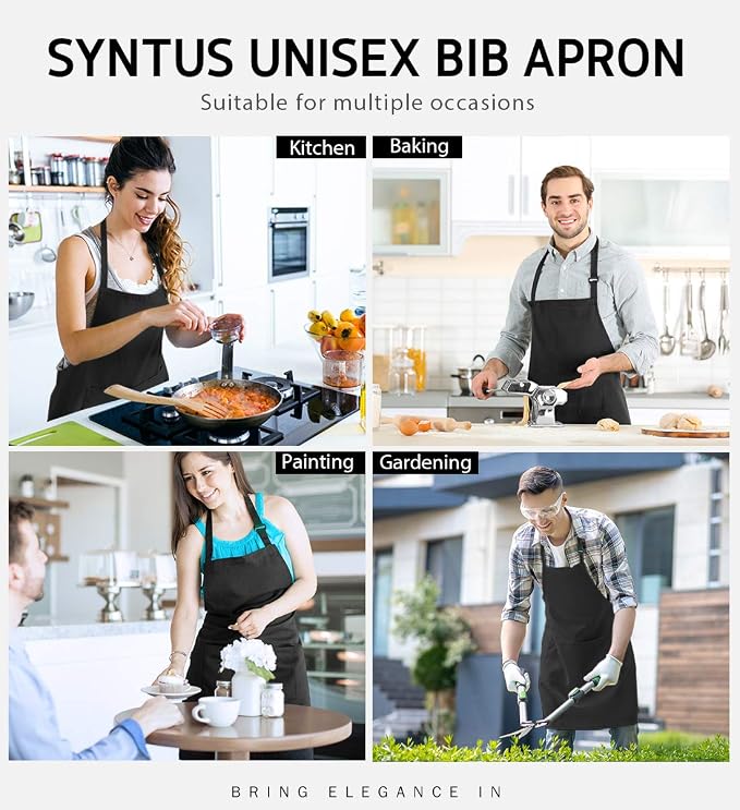 Syntus 4 Pack Adjustable Bib Apron - Image 7