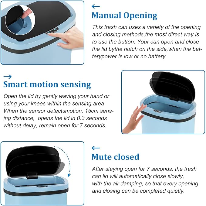 Bigacc 13 Gallon Automatic Touchless Trash Can - Image 4
