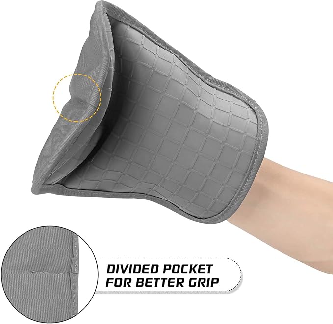 BPA-Free Soft Silicone 4 Piece Oven Mitts & Pot Holders Set - Image 2