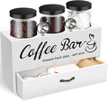 3 Pcs Coffee Canister Set with Shelf and Spoon Plastic Coffee Bean Storage by Skybooly