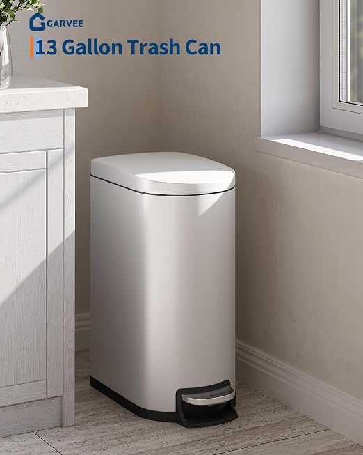 Garvee 13 gal / 50 L Metal Kitchen Trash Can - Image 2