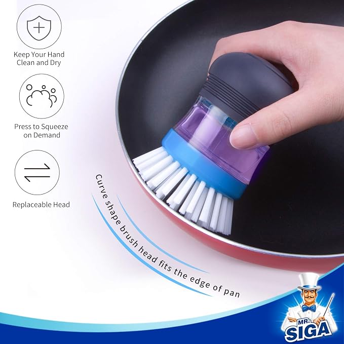 MR.SIGA Soap Dispensing Palm Brush Refill - Image 6