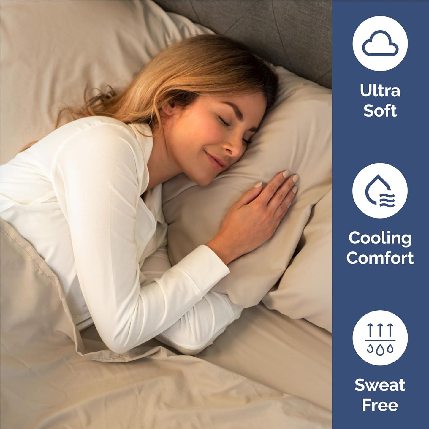 Full Size 4 Piece Sheet Set - Comfy Breathable & Cooling Bed Sheets Set - Hotel Luxury Bedding for Women, Men, Kids, Teens, Boys & Girls - Deep Pockets, Ultra-Soft and Wrinkle Free - Oeko-Tex - Cream