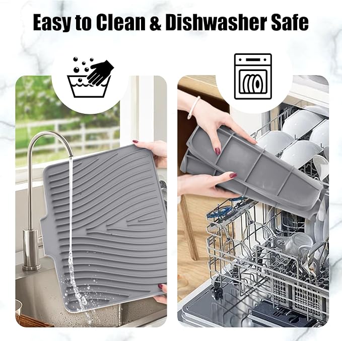 TIKNIK Silicone Dish Drying Mat, Stone Drying Mat - Image 5