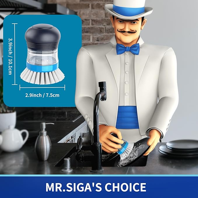 MR.SIGA Soap Dispensing Palm Brush Refill - Image 7