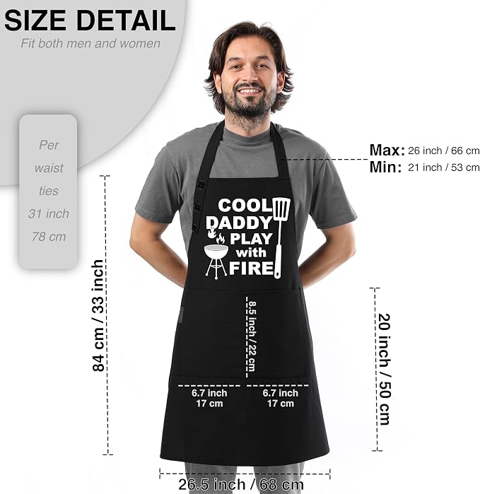 TOSHE Funny Apron Waterdrop Resistant Cotton Apron - Image 6