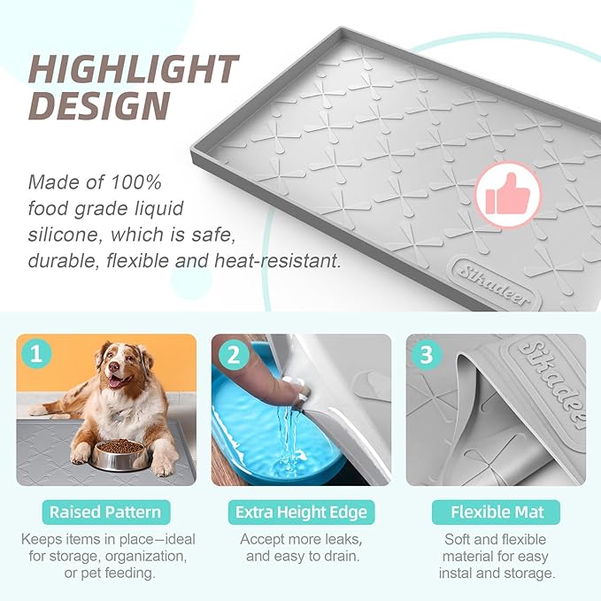 SIKADEER 37" x 22" Under Sink Mat Waterproof, Silicone Mat Kitchen Drawer Shelf - Image 5