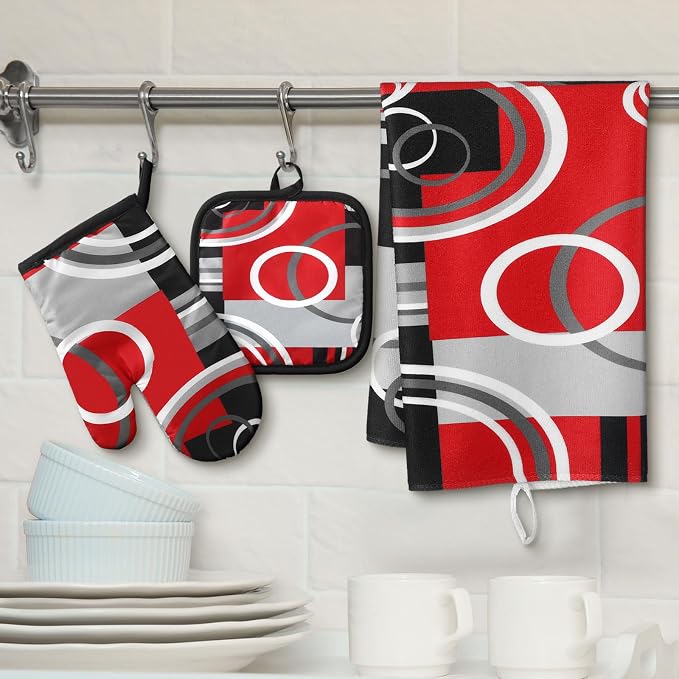 Jingmore 6 Pcs Kitchen Decor Set Accessorie Farmhouse Kitchen Towels Pot - Image 3
