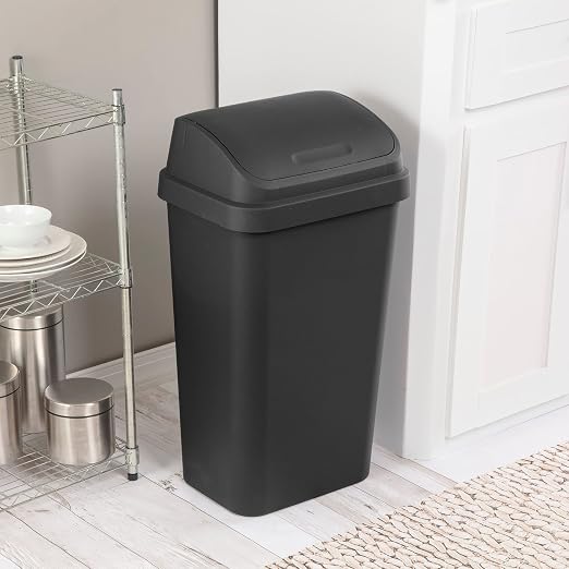 Sterilite Wastebasket SWINGTOP BLK 13GA 10899004 - Image 5