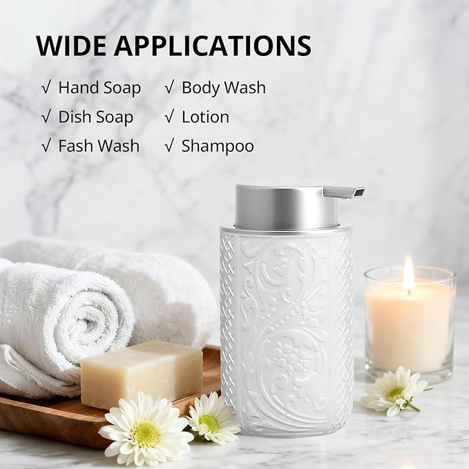 12OZ/350ML Ceramic Foaming Soap Dispenser Empty Hand Soap Dispenser Refillable - Image 4
