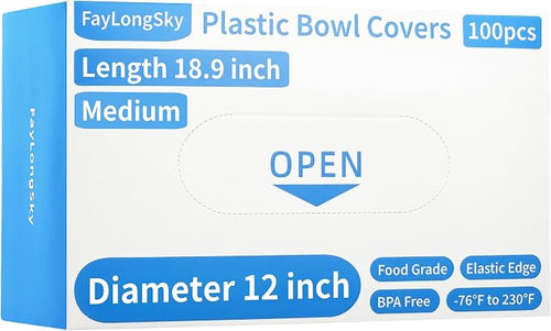 100 Boxed Bowl Covers Bread Proofing Plastic Wrap by FAYLONGSKY