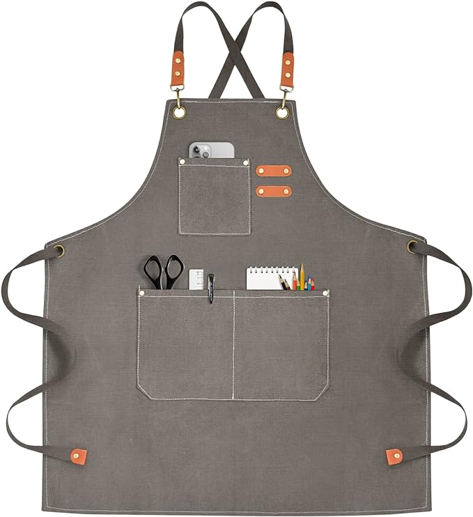 OUNLEN Chef Apron for Men Women Canvas Aprons by OUNLENAPRON