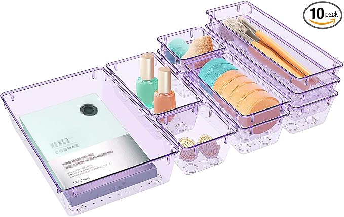StorMiracle 10 PCS Drawer Organizer Set, 4 Varied Size Bathroom and kitchen by StorMiracle