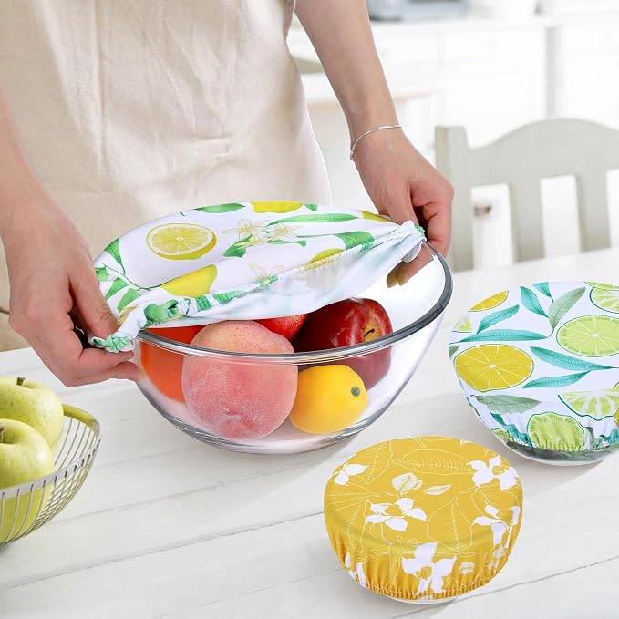 5 Pieces Bowl Covers Reusable, 5 Size Elastic Cloth Bowl Covers - Image 3