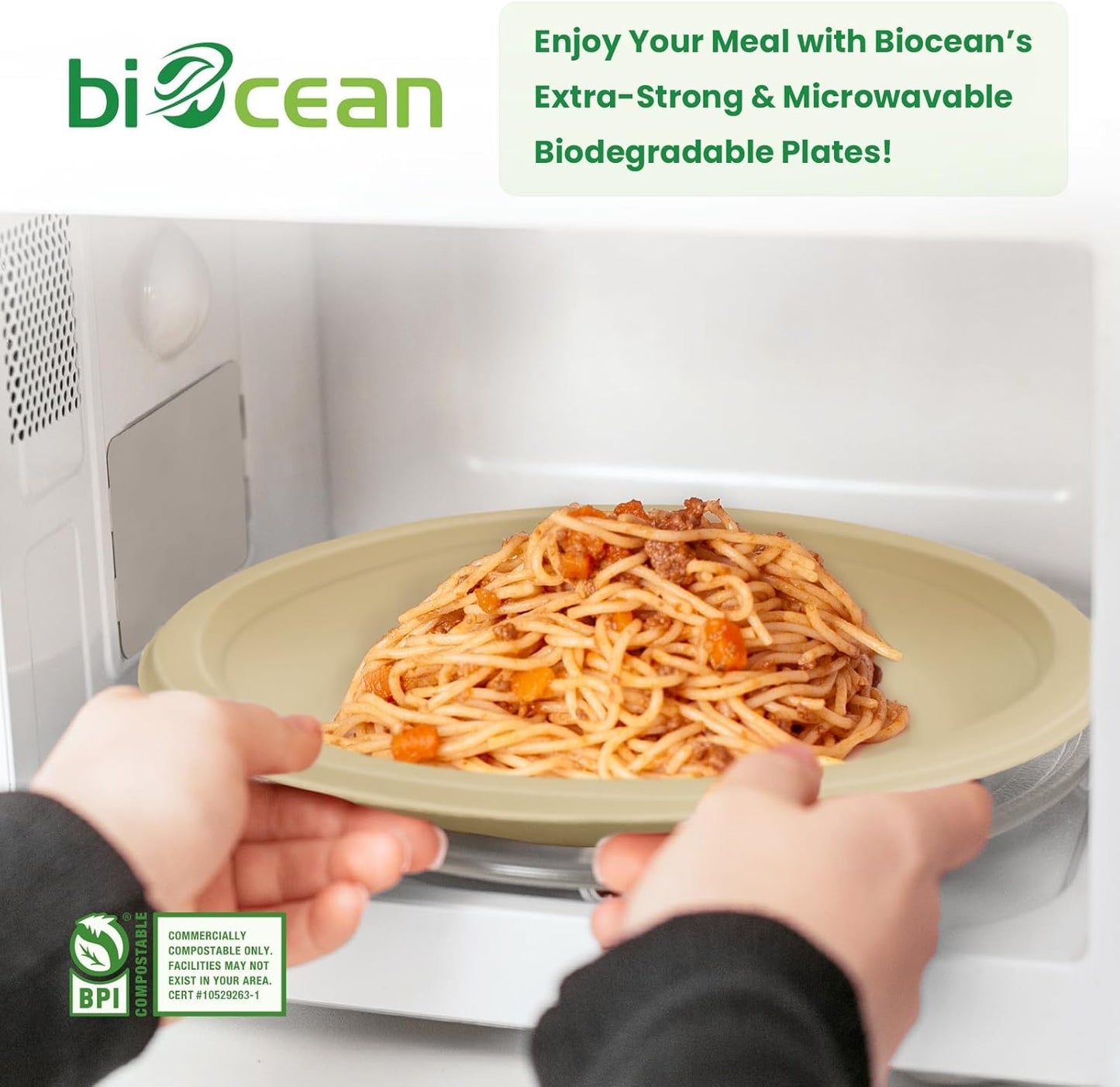 9 Inch Compostable Plates [125 Pack] - Heavy Duty Brown Compostable Paper Plate, Disposable Eco-Friendly Sugarcane Bagasse Plates for Dinner, Party, and Weddings (Round)