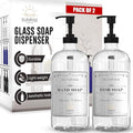 Sunrise Premium 16 OZ Thick Clear Glass Soap Dispenser by SunrisePremium