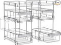 Clear Bathroom Organizers 2 Sets 3 Tier, Pull Out Organizer and Storage by WAKISA