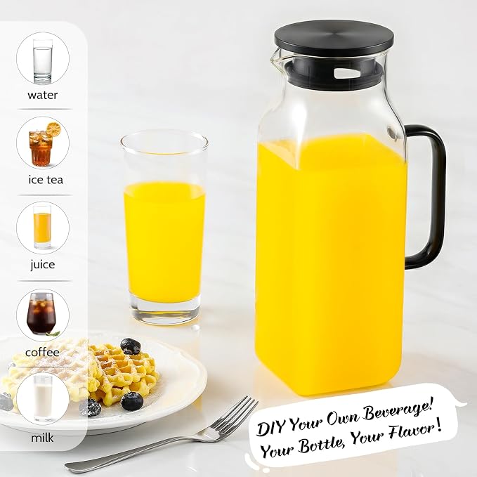 2 Quart Square Glass Pitcher - Image 3
