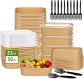DI QIU REN 50-Pack 22oz Paper Bowls, Disposable Food Containers by DIQIUREN