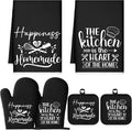 Sratte 6 Pcs Kitchen Decor Accessories Set Farmhouse Towels Pot Holders Oven by Sratte