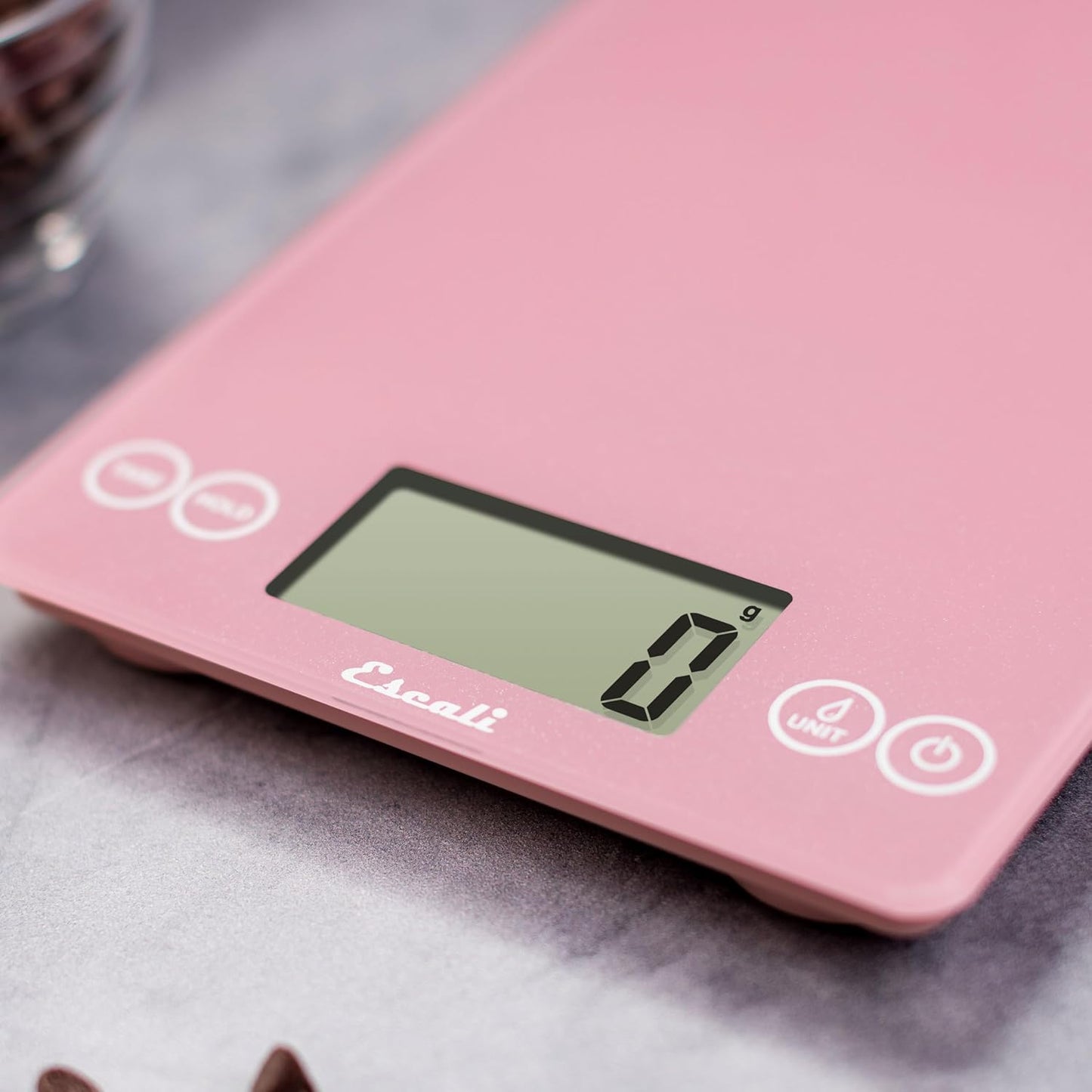 Escali Arti Classic Digital Coffee Scale Espresso Scale and Countertop Food Scale, 15-Pound Capacity, Pink