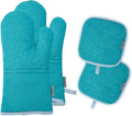 4Pcs Oven Mitts and Pot Holders Set, 572F Heat Resistant Oven Glove, Soft by Tormays