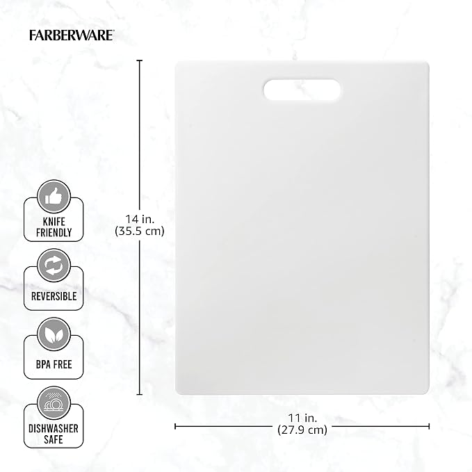 Farberware Large Cutting Board, Dishwasher- Safe Plastic Chopping Board - Image 5