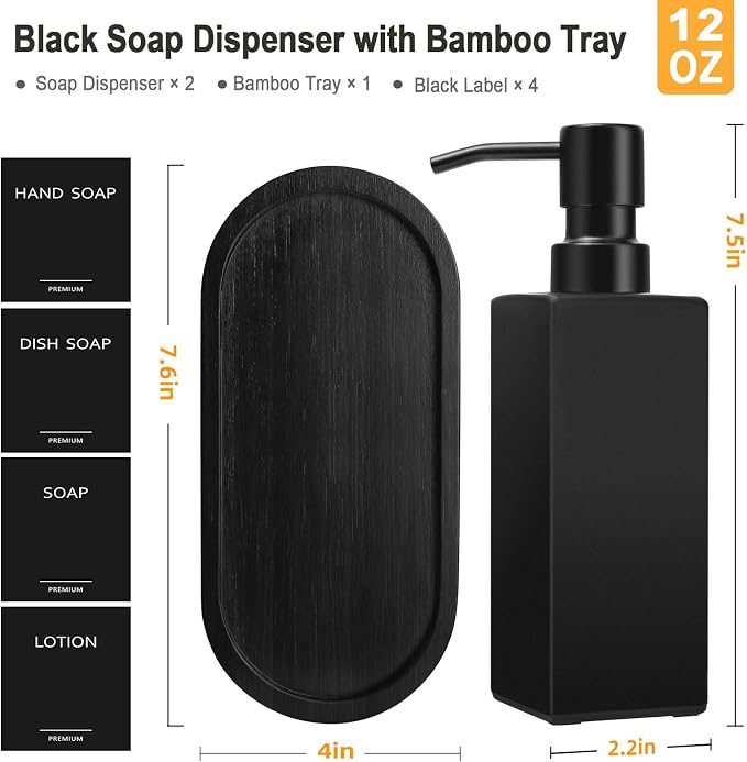 GMISUN Kitchen Soap Dispenser Set, Hand and Dish Soap Dispensers Set, - Image 2