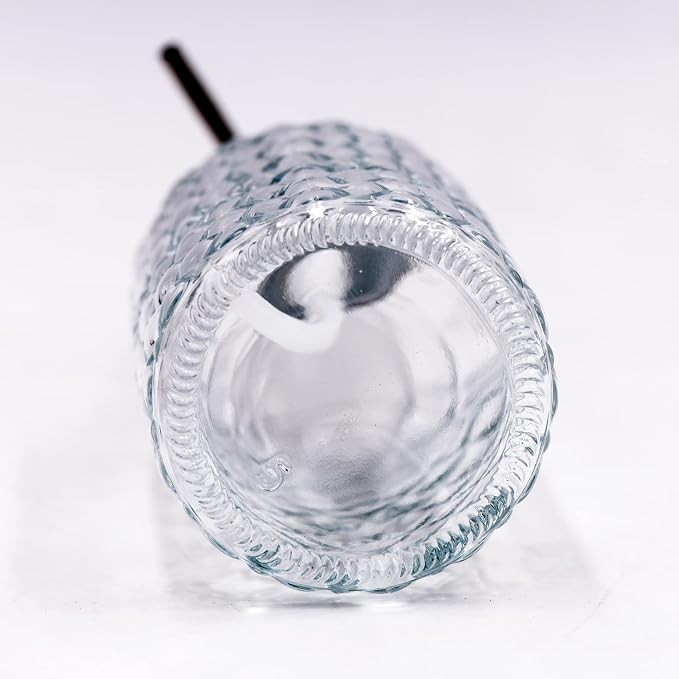 16 oz Diamond Pattern Glass Soap Dispenser, Kitchen and Bathroom Refillable - Image 5