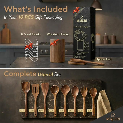 10-Piece Wooden Utensil Set - Image 2