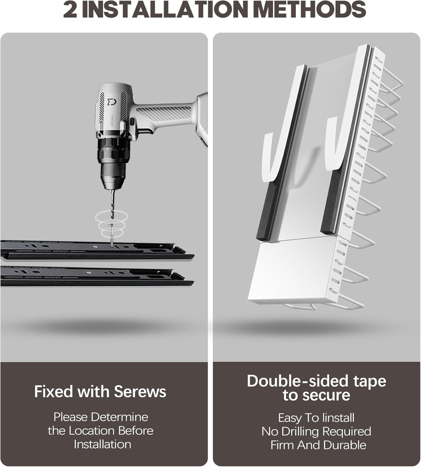 Pull Out Pots and Pans Organizer Under Cabinet, Expandable Sliding Lid Holder and Pan Rack for Kitchen, Slide Out inside Cabinet for Pot Lid, Bakeware, Dishes, 10 Adjustable Dividers, 1 Pack White