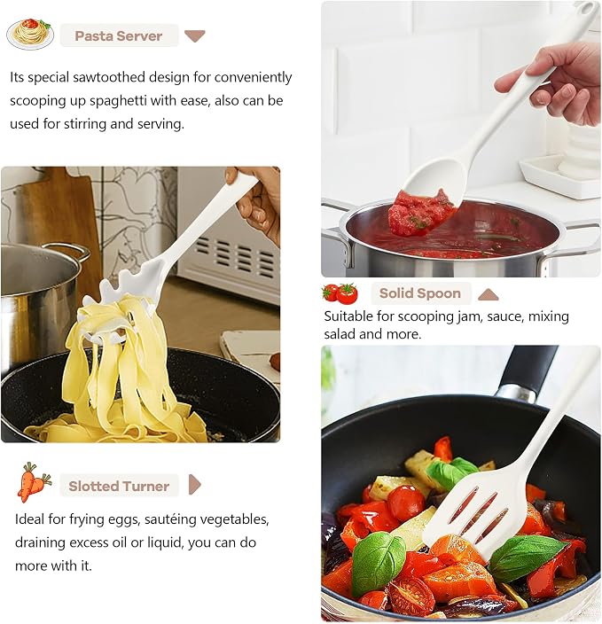 TeamFar Kitchen Cooking Utensils, 446°F Heat Resistant Kitchen Gadgets Tools - Image 5
