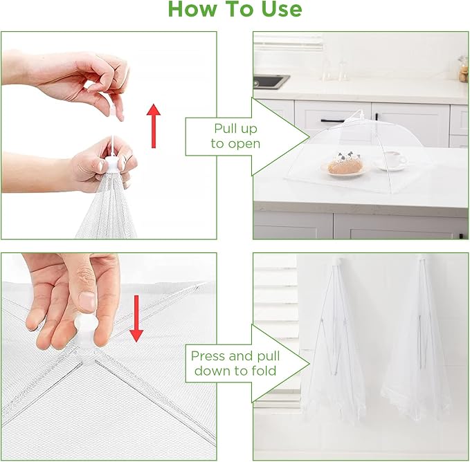 HBlife 7 Pack Pop-Up Mesh Food Cover Tent - Image 7