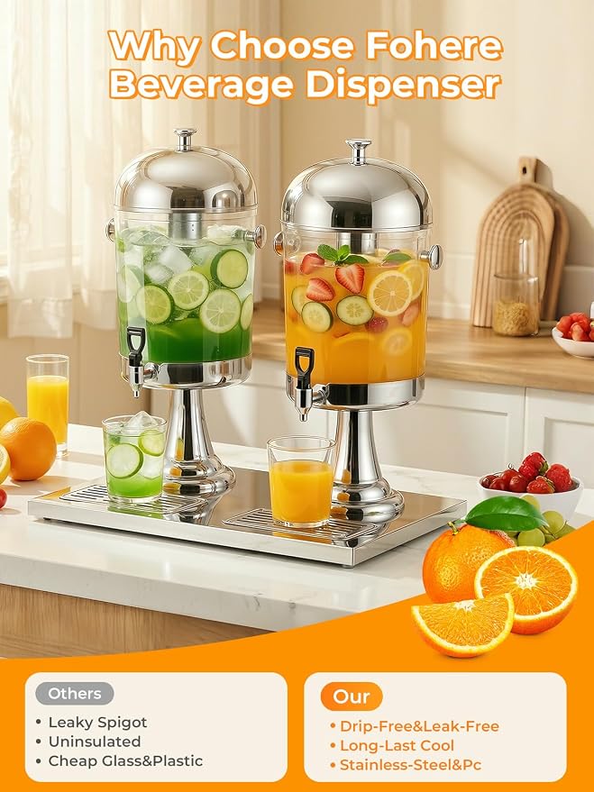 Beverage Dispenser for Parties 4.5 Gallon, Stainless Steel Drink Dispenser - Image 6