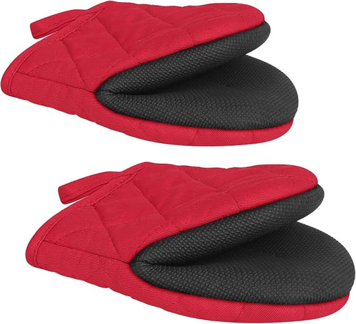 1 Pair Short Oven Mitts by Qulable