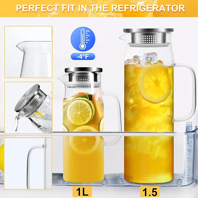 Yirilan Glass Pitcher, 1.5liter Glass Pitcher - Image 4